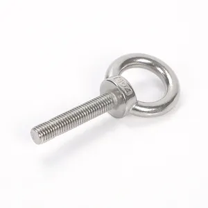 Stainless Steel SS304 Threaded Hook Bolts Eye Bolt Long Shank Lifting Ring Eye bolt wholesale