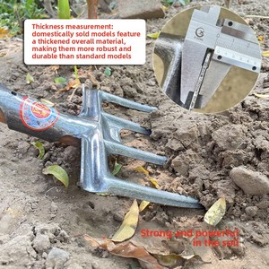 Fourchettes <span class=keywords><strong>à</strong></span> quatre <span class=keywords><strong>dents</strong></span> en acier au manganèse pour le retournement du sol agricole, du <span class=keywords><strong>fumier</strong></span> et du déchet, modèle Tangshan Hebei, en gros - Product Image 3