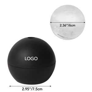 Custom Logo Large Silicone Whiskey Ice Ball Mold Easy Release Round Ice Sphere Maker for Promotional <b>Activities</b> - Product Image 6