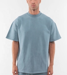 Custom Logo Oversized Screen Printing 100% Cotton T Shirt Unisex High Quality <b>Blank</b> Boxy T Shirt Mock Neck Heavy <b>Weight</b> T-Shirt - Product Image 4