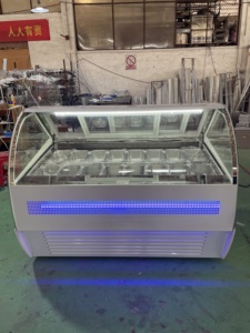 Hot Bán Làm Mát Không Khí Năng Lượng Hiệu Quả Cứng <span class=keywords><strong>Ice</strong></span> <span class=keywords><strong>Cream</strong></span> Gelato Bánh Hiển Thị Tủ Đông Showcase Tủ Lạnh Với Thông Minh Nhiệt - Product Image 3