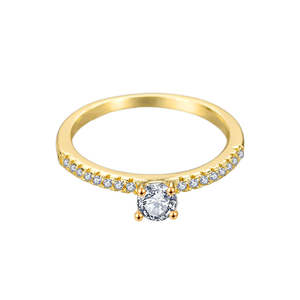 Anillos de moda de cobre chapado en oro de 18 quilates para mujer, joyería de compromiso de CZ y Zirconia a la moda, Idea de regalo - Product Image 3