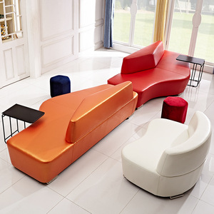 Set di Divani Modulari Convertibili dal Design Unico e Colorato per Ufficio e Sala <span class=keywords><strong>d</strong></span>'<span class=keywords><strong>Attesa</strong></span>, con Gambe in Metallo e Rivestimento in Tessuto - Product Image 5
