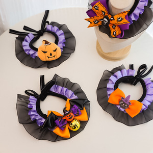 Nuevos Accesorios Divertidos <span class=keywords><strong>de</strong></span> Halloween para Mascotas: Alas <span class=keywords><strong>de</strong></span> Murciélago <span class=keywords><strong>de</strong></span> Calabaza con Diseño <span class=keywords><strong>de</strong></span> Encaje y Toalla para la Saliva - Product Image 1