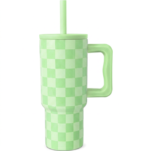 Hot Sales Customized logo Insulated Clear Reusable <b>Plastic</b> Water Cup 32 OZ Tumbler Cups <b>Mug</b> with Handle Lids and Straws for Car - Product Image 1