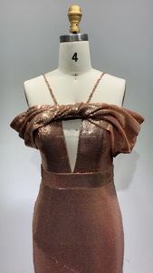 NOVANCE F3095 فستان جديد ترتر لامع شامبانيا مثير قبالة الكتف شق Rochii Elegante السيدات تصاميم ثوب المساء <span class=keywords><strong>P</strong></span> - Product Image 3