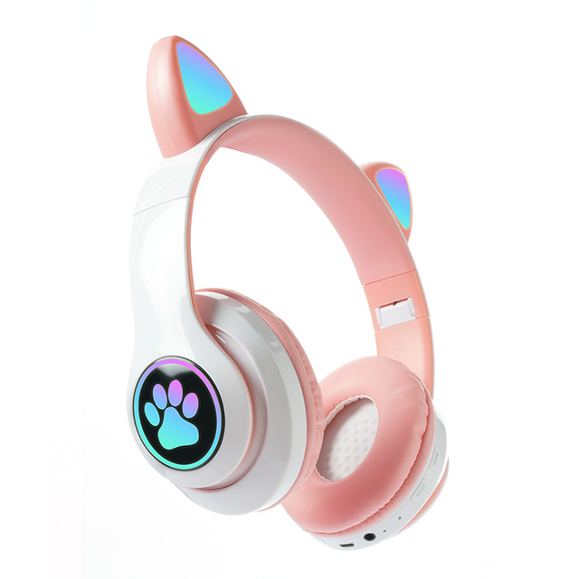Riwbox Kids Over-Ear Leather Wireless for 5.3 ANC Headphones Game Atmosphere Light LED Indicator IPX-4 Waterproof 85dB