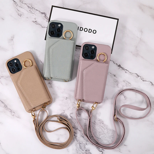 เคสหนังโพลียูรีเทนหลากสีสันสุดหรูสำหรับ iPhone แบบสะพายข้าง พร้อมกระจกและสายสะพายไหล่ - Product Image 4