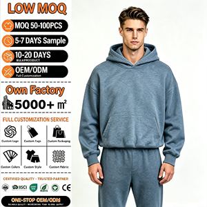 men's hoodies New Design French Terry <b>Drop</b> Shoulder Oversized <b>Box</b> Hoodies Top Quality 100% Cotton Heavyweight Blank Boxy Hoodie - Product Image 1