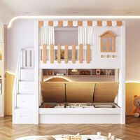 Lit superposé en bois pour enfants de style européen, design château de princesse, maison dans les arbres, lit mezzanine en forme de maison