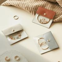 Pochette de voyage pour bijoux, sac cadeau, sac à bijoux en cuir PU transparent, plusieurs couleurs, porte-bijoux, organisateur de boucles d'oreilles, bagues et bracelets