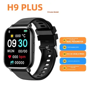 H9 <span class=keywords><strong>Plus</strong></span> <span class=keywords><strong>Smart</strong></span> Square <span class=keywords><strong>Watch</strong></span> per sport all'aria aperta con cardiofrequenzimetro in Silicone per cardiofrequenzimetro funzioni di risposta alle chiamate - Product Image 2