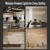 Système d'éclairage linéaire magnétique modulaire 48V, rail suspendu personnalisable avec barres lumineuses LED interchangeables et connecteurs