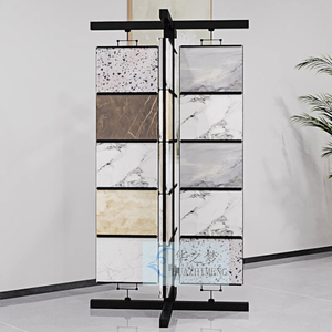 Présentoir rotatif debout libre en pierre frittée plaque support de carreaux de roche plancher en bois marbre échantillon affiche supports - Product Image 2