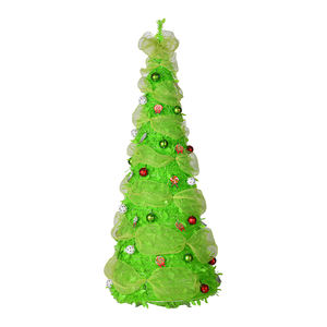 Arbre de Noël pré-éclairé et pré-décoré de 6 pieds avec lumières LED blanc chaud, arbre de Noël pop-up, décorations de fête de Noël, vert - Product Image 1