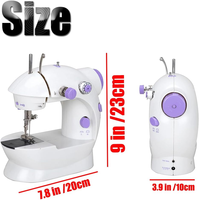 Máquina de Coser Eléctrica Portátil Doméstica, Mini Máquina de Coser de Piel, Kit de Costura Overlock, Hilo para Coser Ropa
