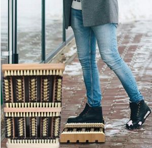 Brosse gratte-bottes en plastique écologique avec manche en acier, tapis de nettoyage plat pour toutes les saisons, nettoie chaussures et bottes, élimine neige et sable - Product Image 5