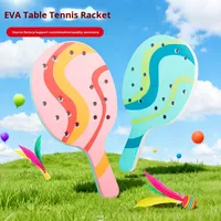 Ensemble de raquettes de beach tennis personnalisable pour les sports parent-enfant, matériau EVA, 2 raquettes et 4 balles - Utilisation en intérieur/extérieur