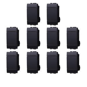 Gloca Lot de 10 prises murales 1P 16A 250V pour série Living, installation facile, plastique, IP20, mise à la terre standard - Product Image 1