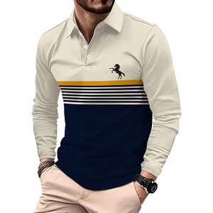 Camiseta Polo para Hombre, Casual, Manga Larga, Deportiva, <span class=keywords><strong>con</strong></span> Botones y <span class=keywords><strong>Bolsillo</strong></span> - Product Image 1