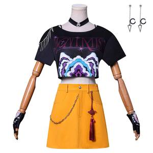 ชุดนักร้องเคป๊อปสำหรับผู้หญิง ชุดเต้นรำ เสื้อแจ็คเก็ต กระโปรง กางเกง เสื้อครอปท็อป ชุดแสดง - Product Image 5