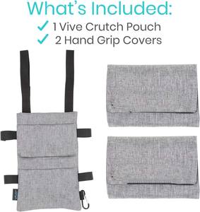 Échantillon gratuit Sac de transport pour béquille, léger, accessoires, noir gris, sac de rangement pour béquille de marche pour jambe cassée avec poches de rangement - Product Image 2