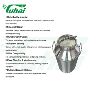 กระป๋องนมสแตนเลส 20 ลิตร/30 ลิตร/40 ลิตร |   ถังรีดนมเกรดอาหารสำหรับฟาร์มโคนม |   อุปกรณ์เสริมเครื่องรีดนมยูไห่ - Product Image 4