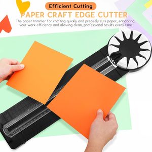 Coupe-papier à roulettes 12 en 1 avec mesures, outil artisanal multifonctionnel coulissant pour le scrapbooking et la découpe de photos - Product Image 4