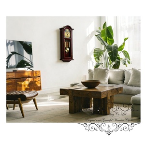 Horloge murale à <span class=keywords><strong>pendule</strong></span> de style grand-père, collection Bedford, avec sonnerie, 65 cm, en bois de cerisier et d'acajou, antique, de luxe, à quartz/mécanique - Product Image 5