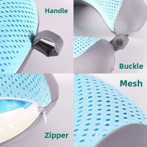 Oreiller de voyage d'été en forme de U Oreiller de gel rempli de mousse à mémoire de forme pour protecteur de <span class=keywords><strong>cou</strong></span> d'<span class=keywords><strong>avion</strong></span> de sieste de bureau - Product Image 4