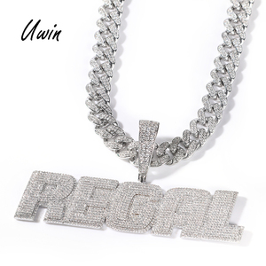 Nome di lusso ciondolo gioielli Hip Hop grande targhetta collana ciondolo nome personalizzato gioielli zircone pietra - Product Image 1