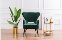 Fauteuil d'appoint modulaire Laynsino de style nordique de luxe, en velours bleu, pour chambre et hôtel