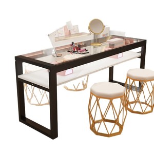 Mesa de Manicura Profesional de Vidrio Templado — Escritorio de Manicura de Calidad Profesional con Superficie de Vidrio para Salones de Uñas y Spas - Product Image 5