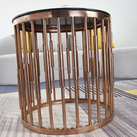 Ensemble de tables basses combinables de luxe nordique avec plateau en marbre, meubles de salon modernes et simples en métal, table d'appoint de canapé pour la maison