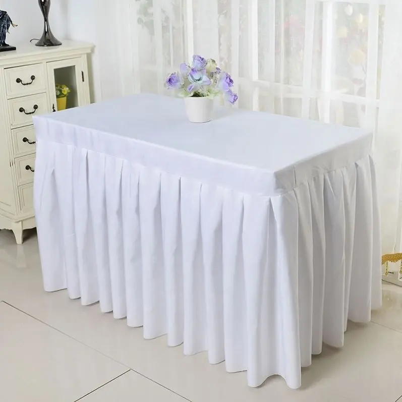 Élégant blanc maille tulle tutu jupe de table de mariage fantaisie jupe de table de mariage