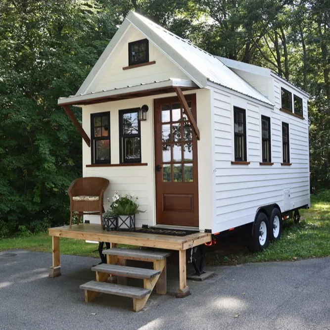 Modular ค่าเฉลี่ยสำเร็จรูปกระท่อมรถพ่วงหน้าแรกย้าย Tiny House บนล้อ