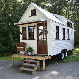 Modular Bergerak Prefabrikasi Chalet Trailer Rumah Bergerak Kecil Rumah Di Atas Roda