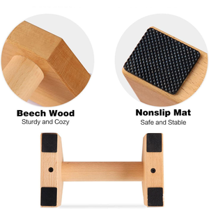 CZFIT Factory Pushup Stands - Wooden <b>Push</b> <b>up</b> <b>Bars</b> Gym Equipment Workout Solid Wood Parallette for Women Men Portable Fitness - Product Image 5