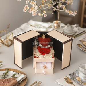 Boîte à bijoux personnalisée créative en forme de rose éternelle, fleur fraîche préservée, pour <span class=keywords><strong>maman</strong></span>, fête des mères, Saint-Valentin, mariage, inclut - Product Image 6