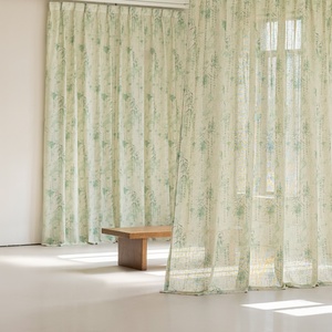 Rideaux en voile de polyester de style chinois épais, à <span class=keywords><strong>motif</strong></span> numérique en <span class=keywords><strong>bambou</strong></span>, à ondulations en S, transparents - Product Image 1