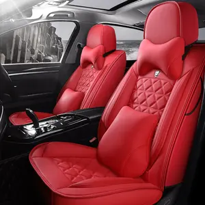 Girly Fashion Full Set Auto Protector Breathable Leather Material Seat CoverためCar Seats