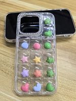 Coque de téléphone portable transparente 3D DIY effet glaçon pour iPhone 17 16 15 Pro Max et Samsung S26