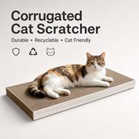Griffoir pour chat durable et résistant à l'usure, design incurvé pour étirer les membres, grande taille, en carton ondulé rectangulaire