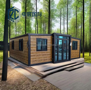 Casa Container Espandibile Zhongchen con Rivestimento Effetto Legno, Casa Modulare Prefabbricata Moderna, Spazio Abitativo Portatile per Glamping in Foresta - Product Image 1
