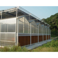 Grande serre à triple paroi à haute production Couverture en polycarbonate à travée multiple Maison verte de jardin solide