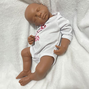 Muñeca Reborn <span class=keywords><strong>de</strong></span> <span class=keywords><strong>Silicona</strong></span> Sólida <span class=keywords><strong>de</strong></span> Cuerpo Completo <span class=keywords><strong>de</strong></span> 20 Pulgadas, Muñeca Reborn Africana con Boca Abierta, Realista, Sin Pintar - Product Image 3