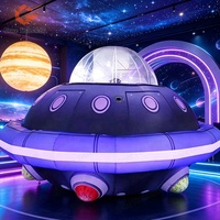 OVNI Inflable Gigante con Iluminación LED, Nave Espacial Inflable Personalizada, Resistente al Agua y a los Rayos UV, para Publicidad de Eventos