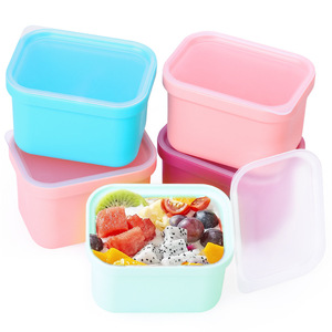 Baby Food Container 250ml Rectangle Food Grade Silicone Freezable <b>Microwave</b> Safe Dishwasher Safe For Baby Food Storage - Product Image 2