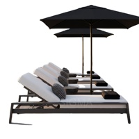 Chaise longue d'extérieur en aluminium résistante aux intempéries pour piscine de villa