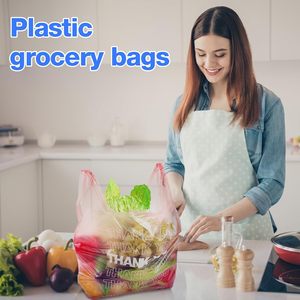 ถุงเสื้อยืดย่อยสลายได้พร้อมหูหิ้ว วัสดุ PE ปรับแต่งได้ สำหรับใช้จำนวนมาก ธุรกิจขนาดเล็ก ร้านค้าปลีก ซูเปอร์มาร์เก็ต ตลาดอาหารแบบนำกลับบ้าน - Product Image 3